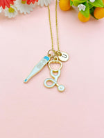 Thermometer Stethoscope Charm Necklace – Medical Jewelry Gift for Nurses, Doctors, EMTs & Healthcare Workers, N6509