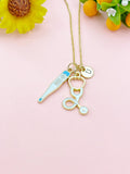 Thermometer Stethoscope Charm Necklace – Medical Jewelry Gift for Nurses, Doctors, EMTs & Healthcare Workers, N6509