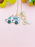 Ambulance Stethoscope Charm Necklace – Medical Jewelry Gift for Paramedics, EMTs, Nurses, Doctors & Healthcare Workers, N6510