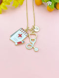 Medical Chart Stethoscope Charm Necklace – Medical Jewelry Gift for Nurses, Doctors, Students & Healthcare Workers, N6511