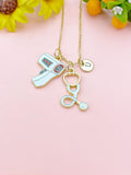Infrared Thermometer Stethoscope Charm Necklace – Medical Jewelry Gift for Nurses, Doctors, EMTs & Healthcare Workers, N6512