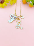 Infrared Thermometer Stethoscope Charm Necklace – Medical Jewelry Gift for Nurses, Doctors, EMTs & Healthcare Workers, N6512