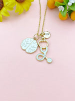 Anatomy Human Brain Stethoscope Charm Necklace – Medical Jewelry Gift for Neurologists, Nurses, Doctors & Healthcare Workers, N6516