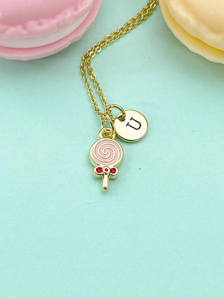 Pink Lollipop Charm Necklace, N6519
