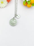 Crown Charm Necklace – Stainless Steel Silver Pendant Jewelry, N6503G