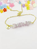Kunzite Bracelet, Silver or Gold Natural Kunzite Gemstone Jewelry, Necklace Option, N6525
