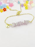 Kunzite Bracelet, Silver or Gold Natural Kunzite Gemstone Jewelry, Necklace Option, N6525