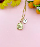 Burger Gold Charm Necklace, Foodie Jewelry Gifts, N6529