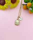 Burger Gold Charm Necklace, Foodie Jewelry Gifts, N6529