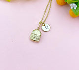 Burger Gold Charm Necklace, Foodie Jewelry Gifts, N6529