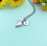 Pizza Silver Charm Necklace, Stainless Steel Jewelry, N6527S