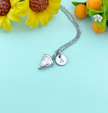 Pizza Silver Charm Necklace, Stainless Steel Jewelry, N6527S
