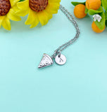 Pizza Silver Charm Necklace, Stainless Steel Jewelry, N6527S