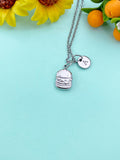 Burger Silver Charm Necklace, Stainless Steel Jewelry, Foodie Jewelry Gifts, N6529S