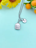 Burger Silver Charm Necklace, Stainless Steel Jewelry, Foodie Jewelry Gifts, N6529S
