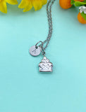 Cake Silver Charm Necklace, Stainless Steel Jewelry, Foodie Jewelry Gifts, N6531S