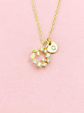 Olive Branch Gold Charm Necklace, Olive Branch Jewelry Gifts, N6534