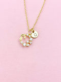 Olive Branch Gold Charm Necklace, Olive Branch Jewelry Gifts, N6534