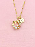 Olive Branch Gold Charm Necklace, Olive Branch Jewelry Gifts, N6534