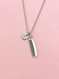 Comb Charm Silver Necklace, Hair Stylists Barbers Cosmetologists Jewelry Gifts, N6537