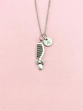 Comb Bowknot Charm Silver Necklace, Hair Stylists Barbers Cosmetologists Jewelry Gifts, N6538