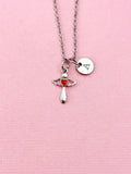 Cross Red Heart Charm Silver Necklace, Cross Jewelry Gifts, N6540