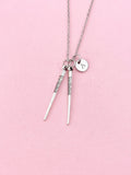 Chopsticks Charm Silver Necklace, N6541