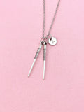 Chopsticks Charm Silver Necklace, N6541
