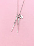 Chopsticks Charm Silver Necklace, N6541
