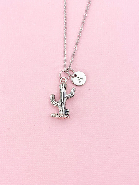 Cactus Charm Silver Necklace, N6542