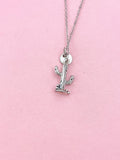 Cactus Charm Silver Necklace, N6542