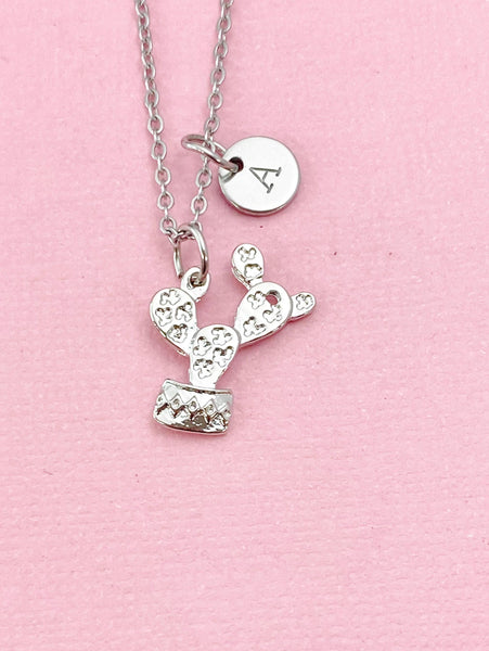 Cactus Charm Silver Necklace, N6545