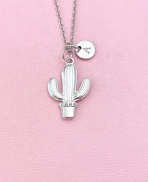 Cactus Charm Silver Necklace, N6547