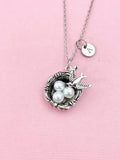 Bird Nest Charm Silver Necklace, N6549
