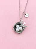 Bird Nest Charm Silver Necklace, N6549