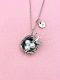 Bird Nest Charm Silver Necklace, N6549