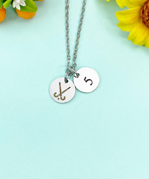 Field Hockey Stick Charm Necklace, Hockey Jewelry Gifts, D593
