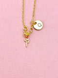 Tiny Rose Flower Charm Gold Necklace, N6568