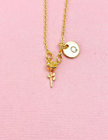 Tiny Rose Flower Charm Gold Necklace, N6568