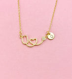 Stethoscope Heart Charm Necklace, N6569
