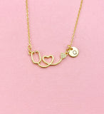 Stethoscope Heart Charm Necklace, N6569