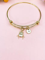 Scarab Bug Insect Charm Personized Gold Or Silver Bracelet, N4944