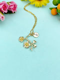 Cherry Blossom Flower Charm Gold Necklace, N2016
