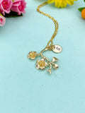 Cherry Blossom Flower Charm Gold Necklace, N2016