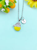 Hatching Chick Charm Necklace, Yellow Baby Chick in the Shell, N6635Y
