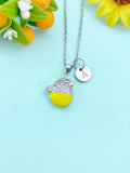 Hatching Chick Charm Necklace, Yellow Baby Chick in the Shell, N6635Y