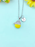Hatching Chick Charm Necklace, Yellow Baby Chick in the Shell, N6635Y