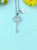 Key Charm Necklace, Skeleton Key Jewelry, N6643