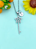 Key Star Charm Necklace, Skeleton Key Jewelry, N6643S