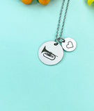 Mellophone Charm Necklace, Silver or Gold Stainless Steel Musician Band Charm Necklace, D496